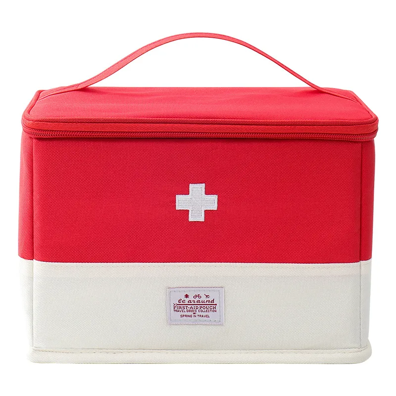 Portable Family First Aid Kit Organizer – Emergency Medical Supply Storage Bag with Handle, Large Capacity Medicine Pouch for Home, Car, Travel & Outdoor